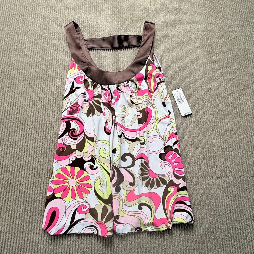 NWT 2000s IZ Byer Retro Paisley Print Tank Size Small
